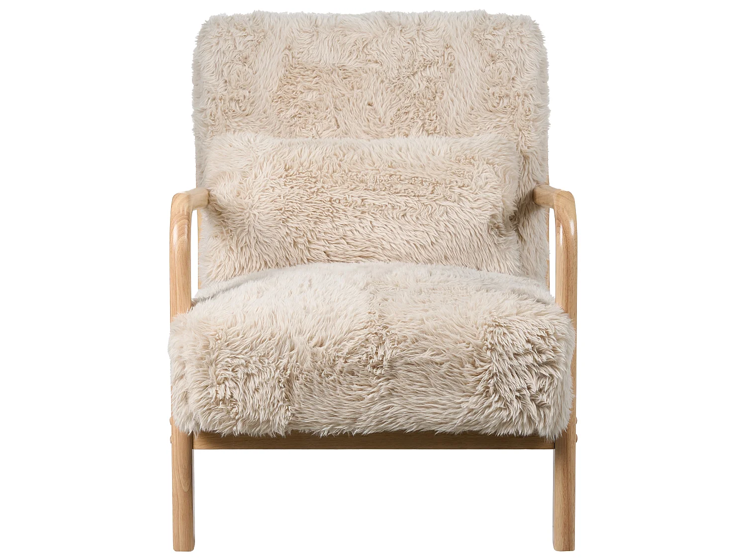 Armchair SKOVDE Faux Fur Light Beige