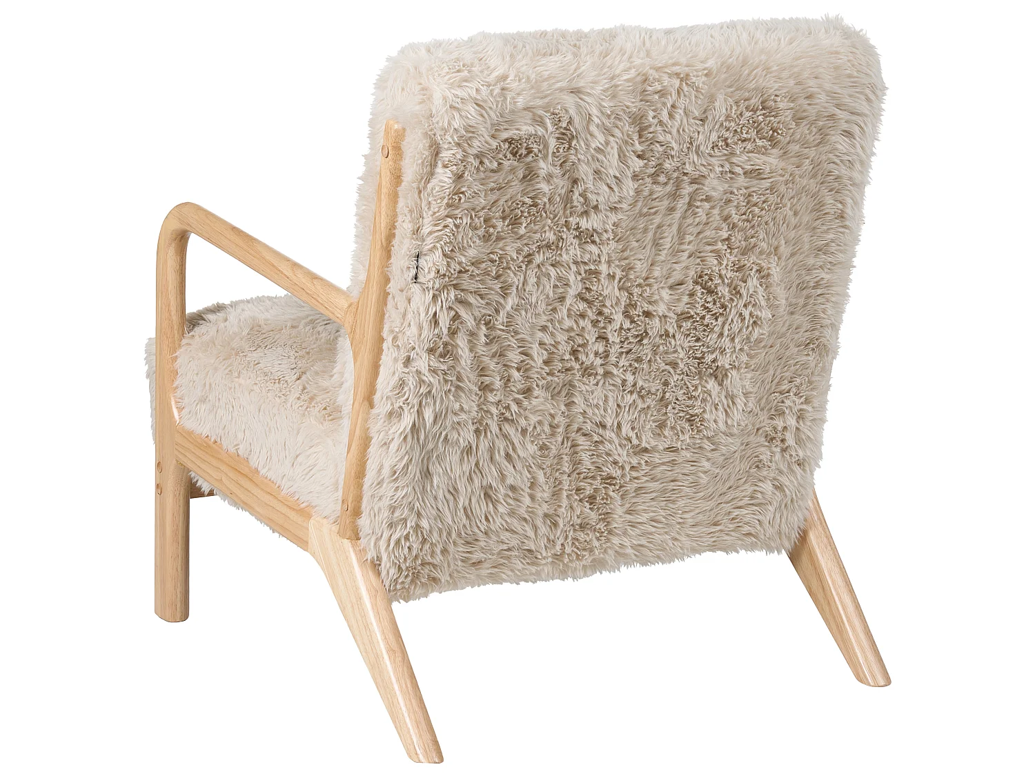 Armchair SKOVDE Faux Fur Light Beige