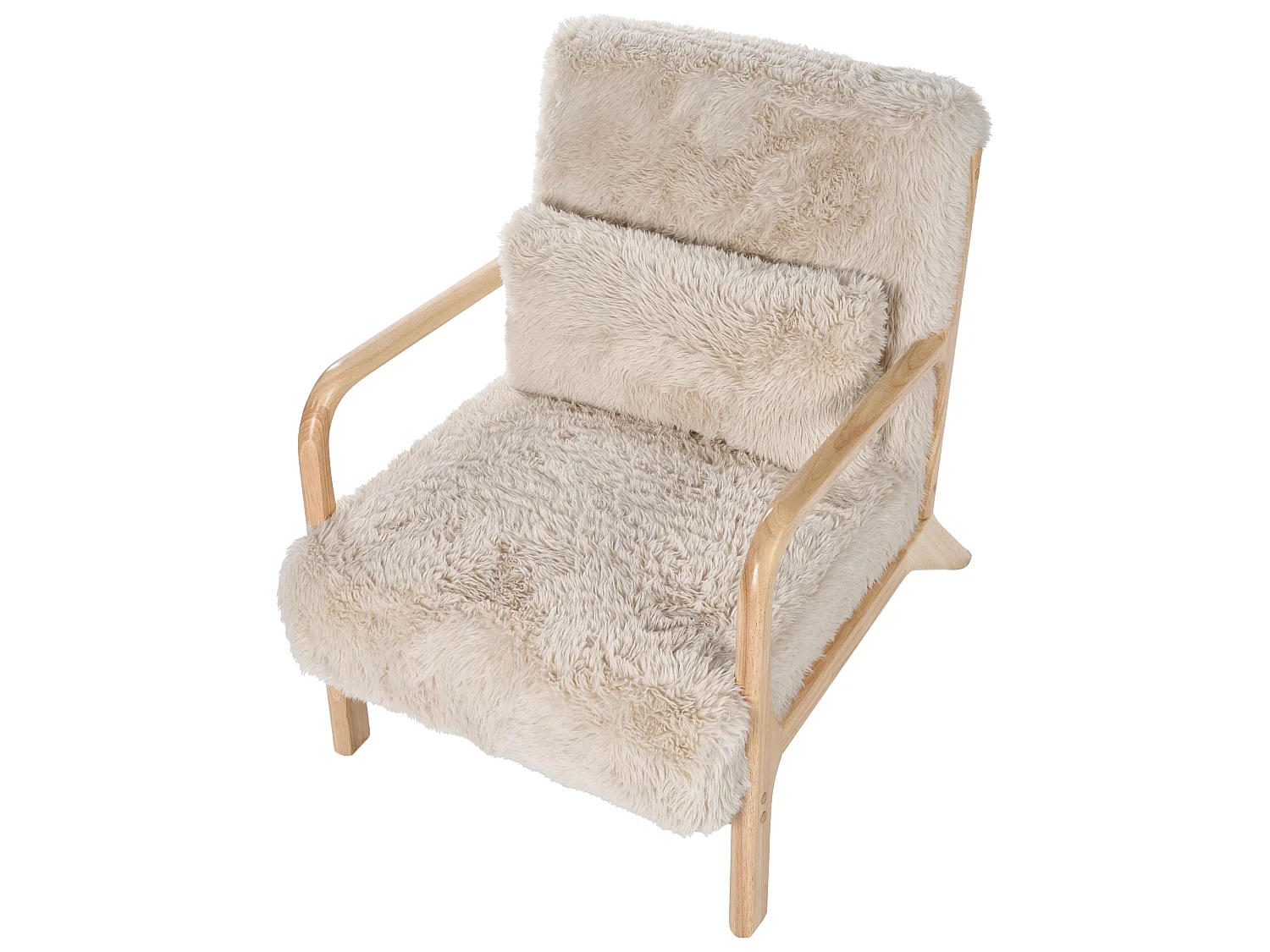 Armchair SKOVDE Faux Fur Light Beige