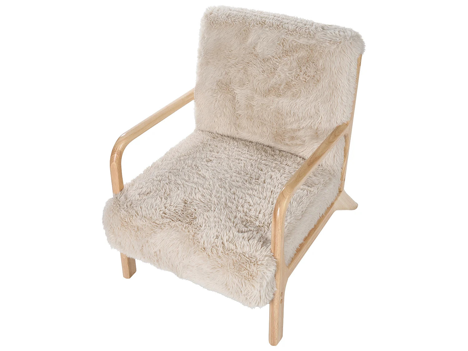 Armchair SKOVDE Faux Fur Light Beige
