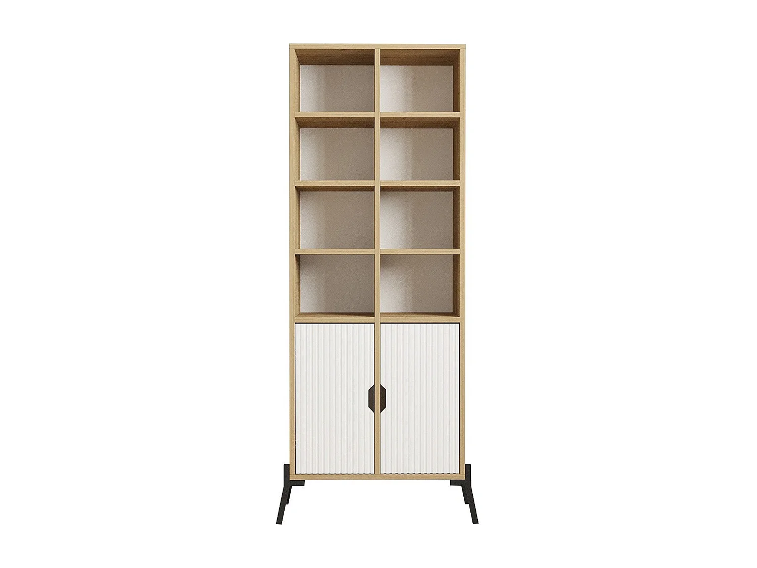 Librería – 58,6 cm x 160 cm x 30 cm – Roble Zafiro y Blanco – Tablero de Partículas