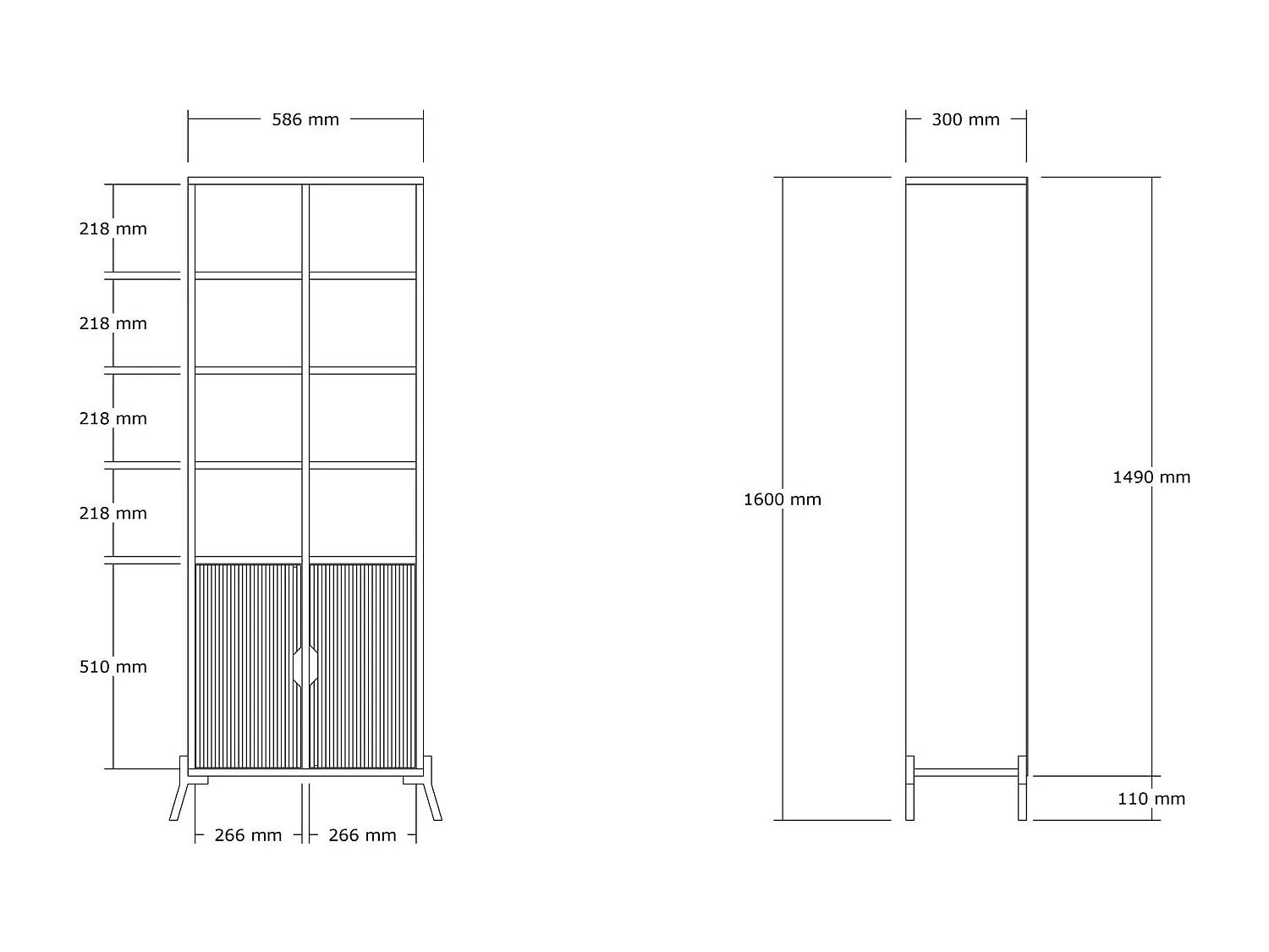 Librería – 58,6 cm x 160 cm x 30 cm – Roble Zafiro y Blanco – Tablero de Partículas
