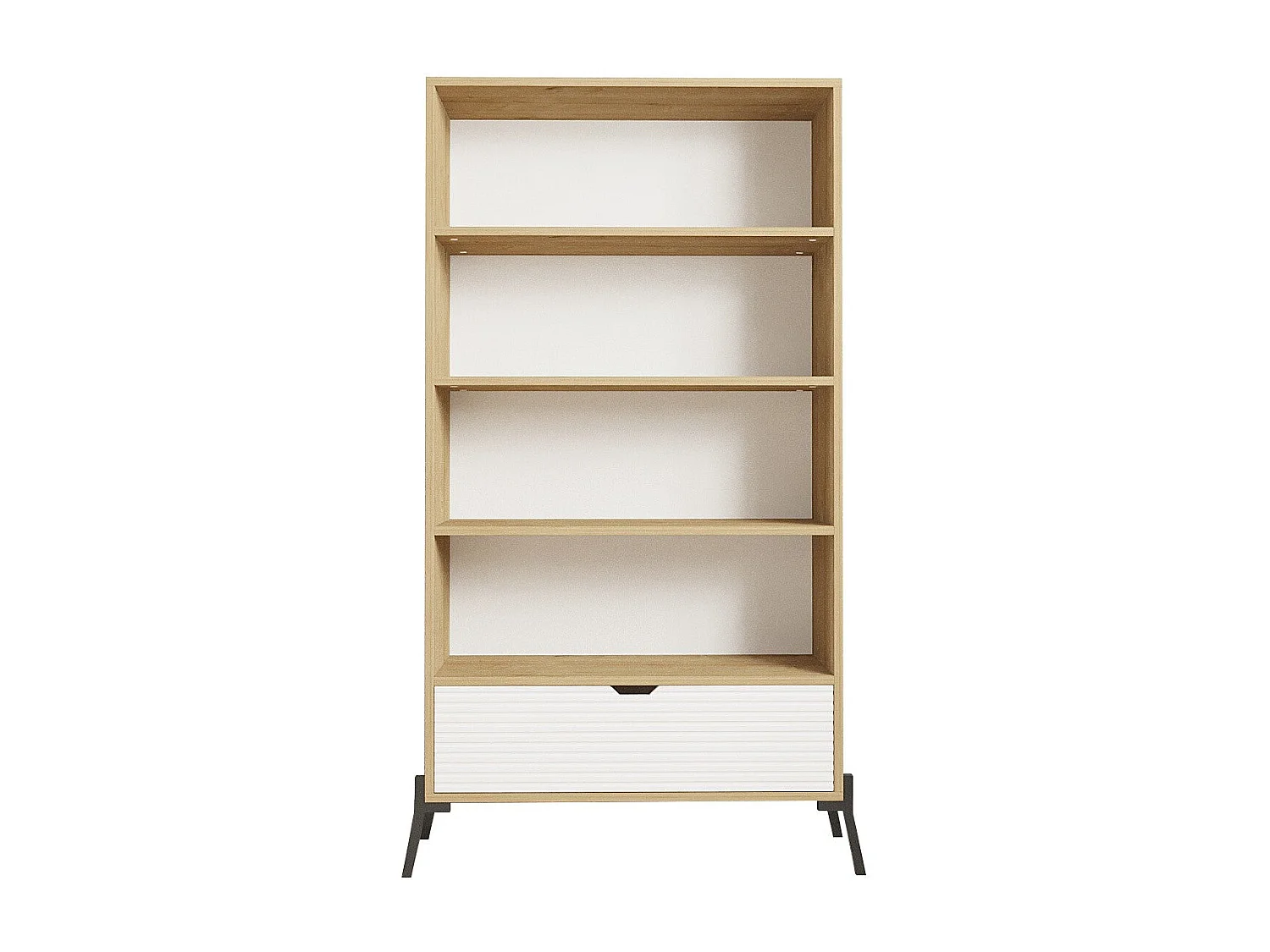 Librería – 83,6 cm x 160 cm x 30 cm – Roble Zafiro y Blanco – Tablero de Partículas y MDF