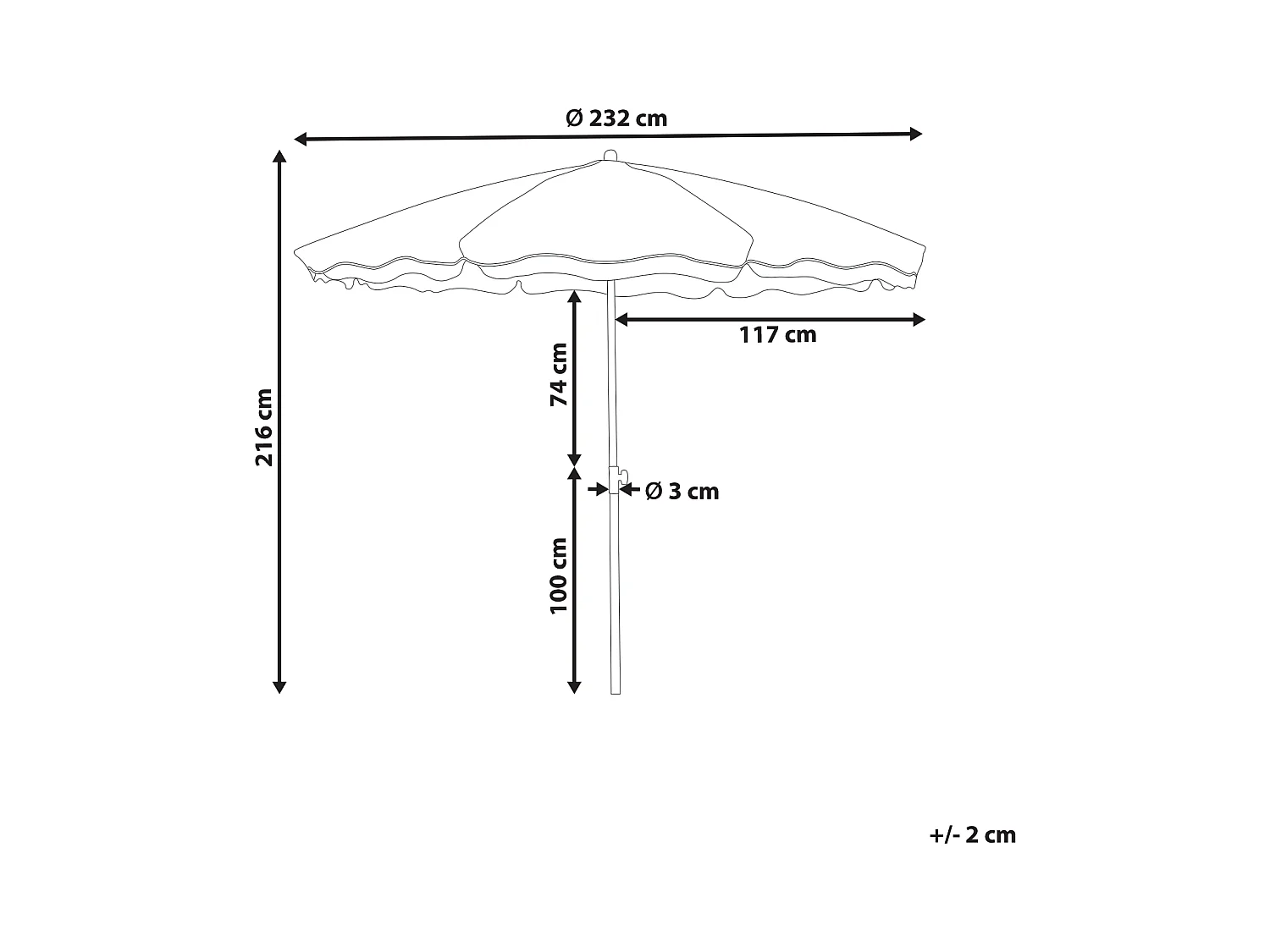 Parasol 232 cm SESTRIERE Beige