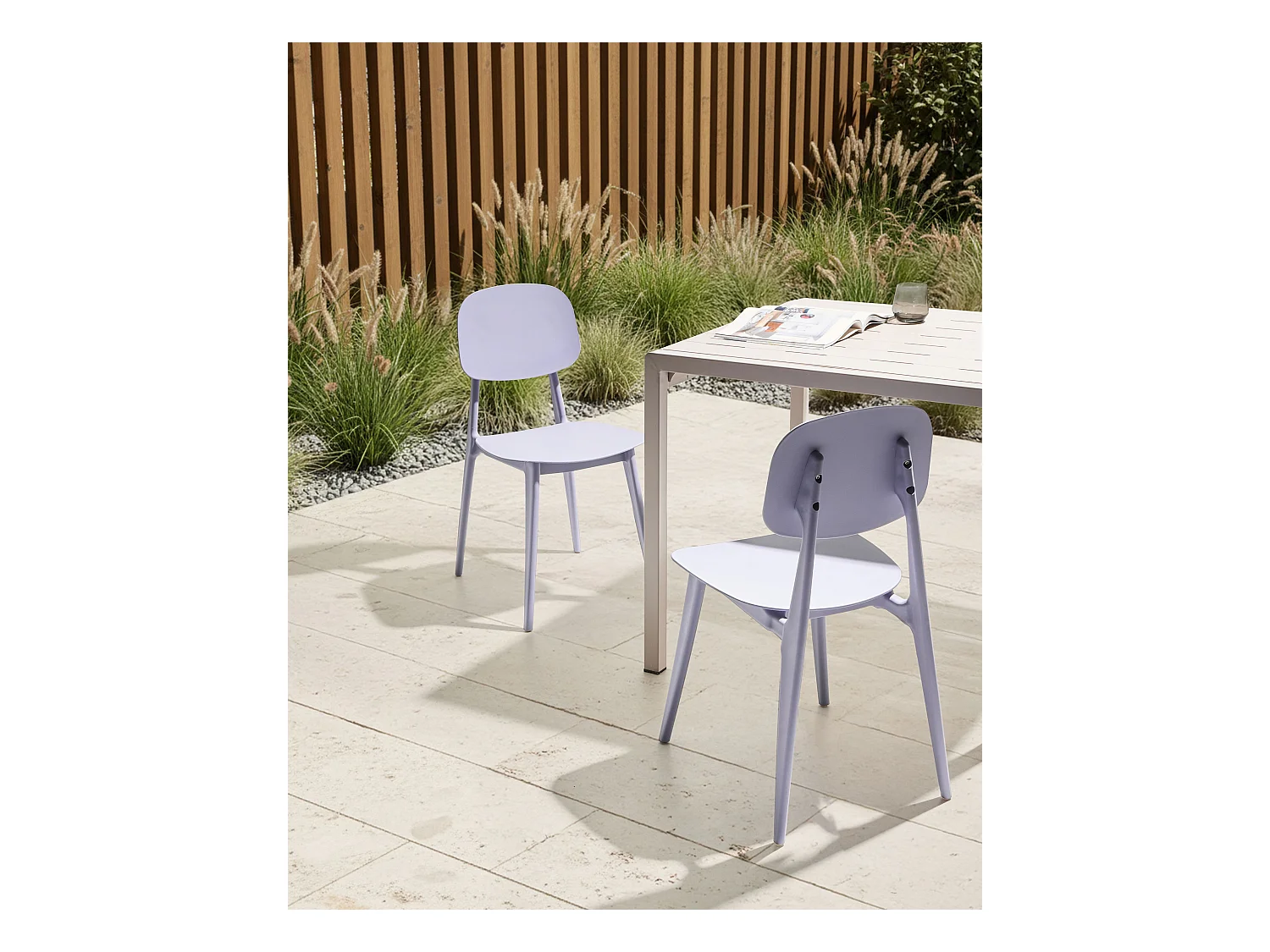 Lot de 2 chaises de jardin KATTAVIA Violet