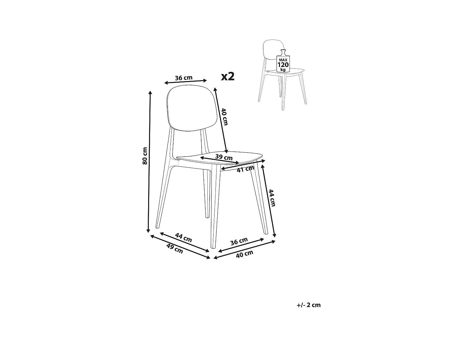 Lot de 2 chaises de jardin KATTAVIA Violet