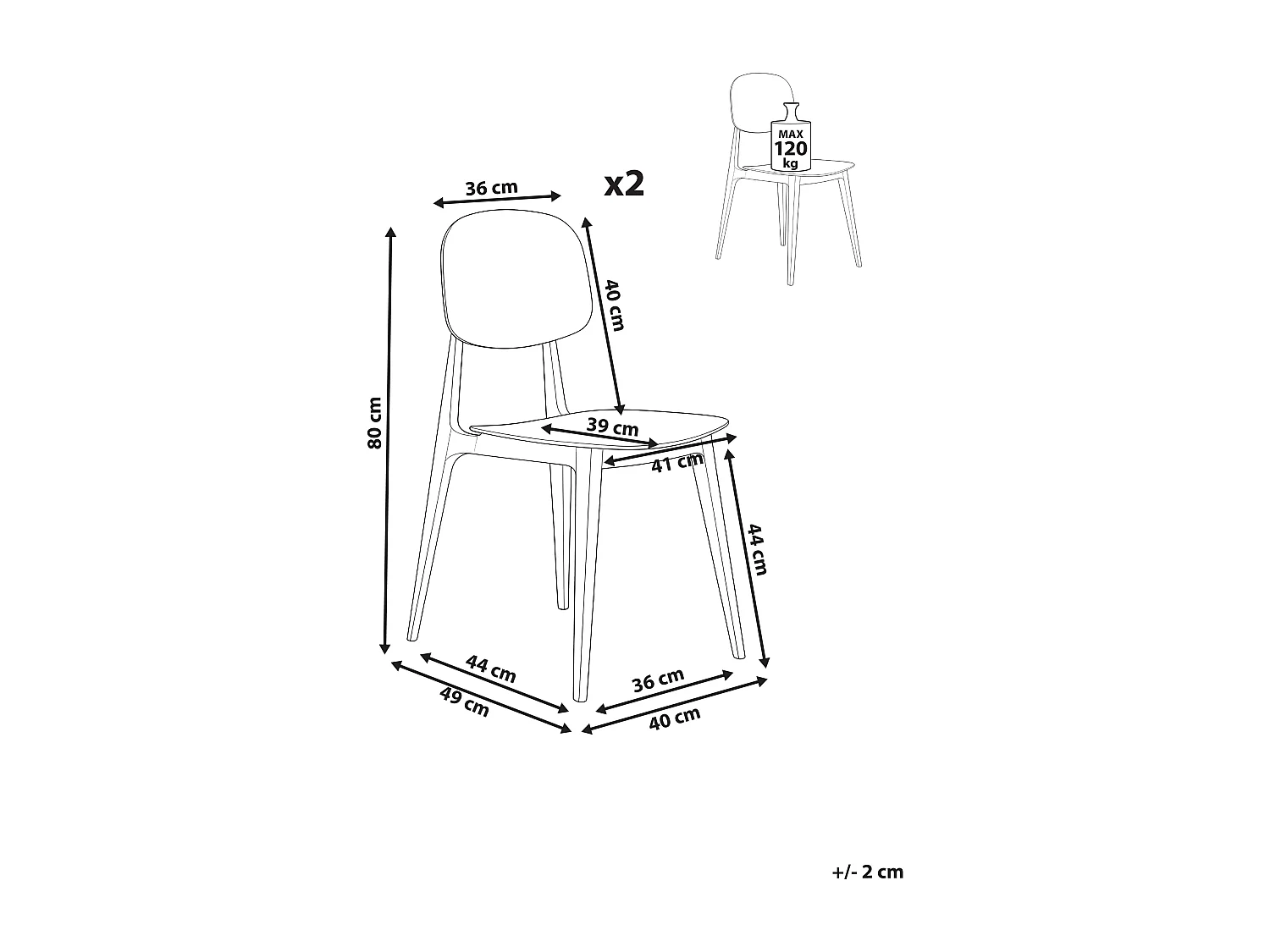 Lot de 2 chaises de jardin KATTAVIA Violet
