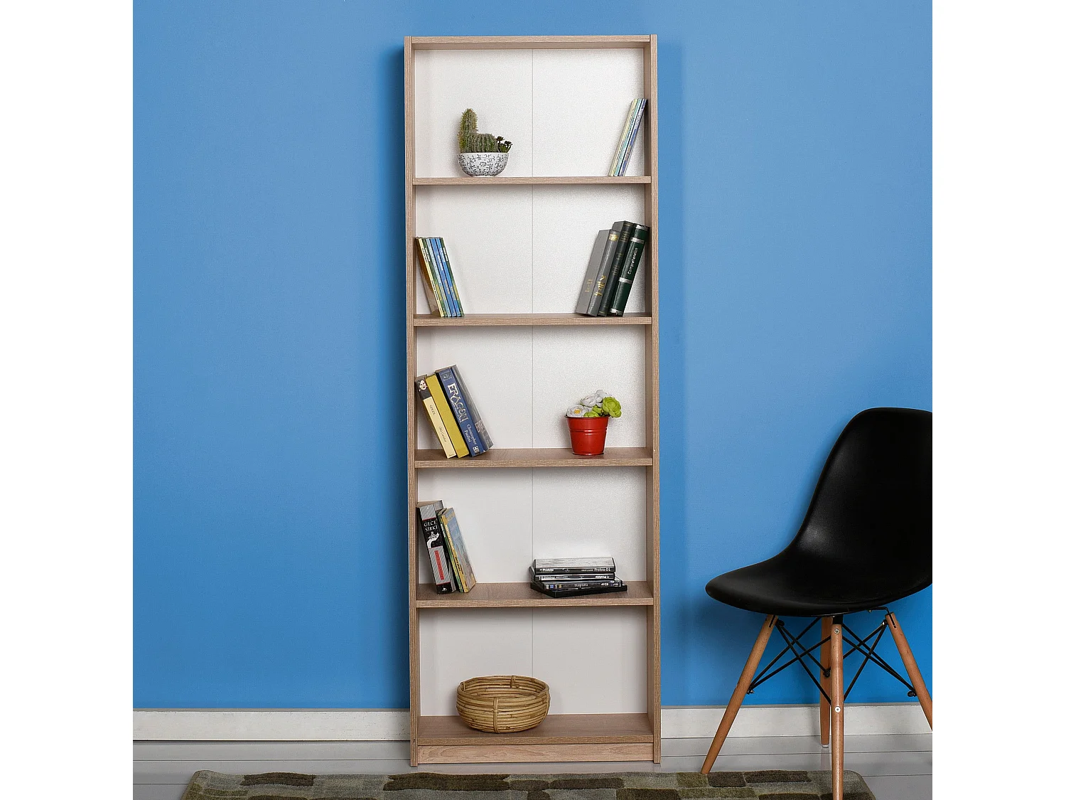 Bibliothèque – 64 cm x 182 cm x 26 cm – Sonomo – Panneau de particules mélaminé