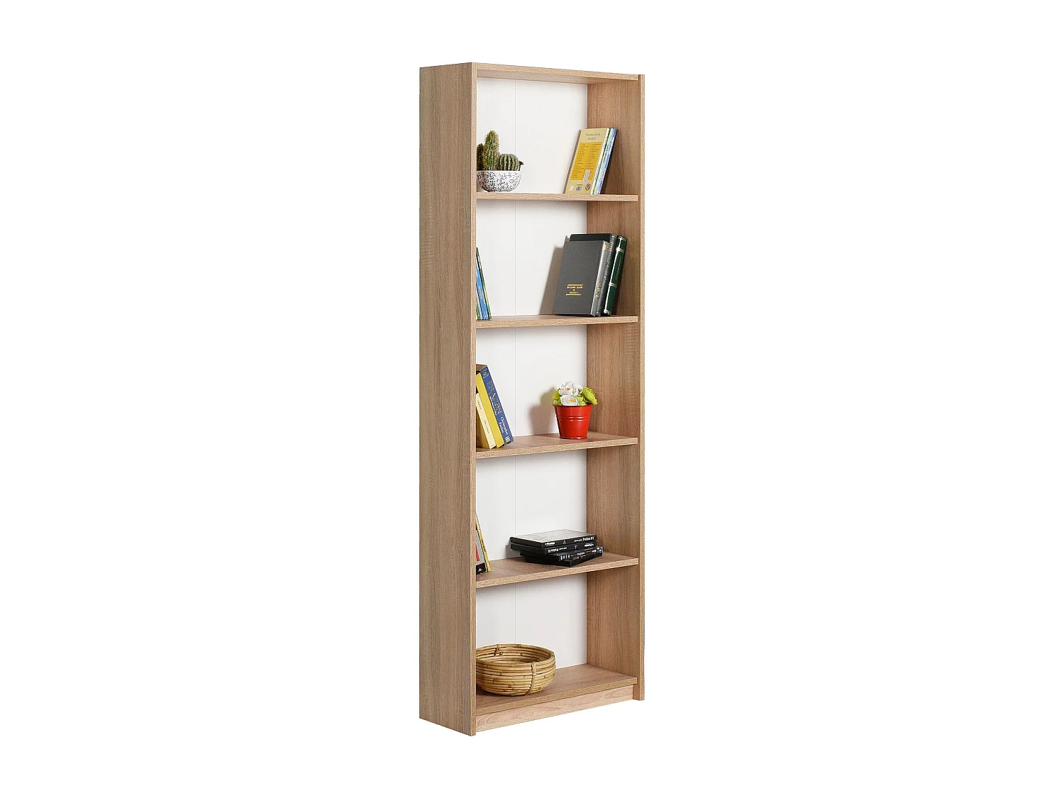 Bibliothèque – 64 cm x 182 cm x 26 cm – Sonomo – Panneau de particules mélaminé