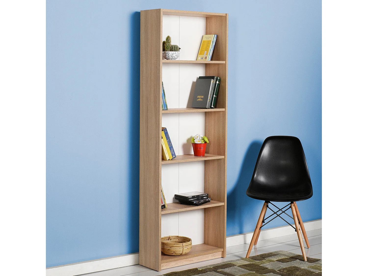 Bibliothèque – 64 cm x 182 cm x 26 cm – Sonomo – Panneau de particules mélaminé