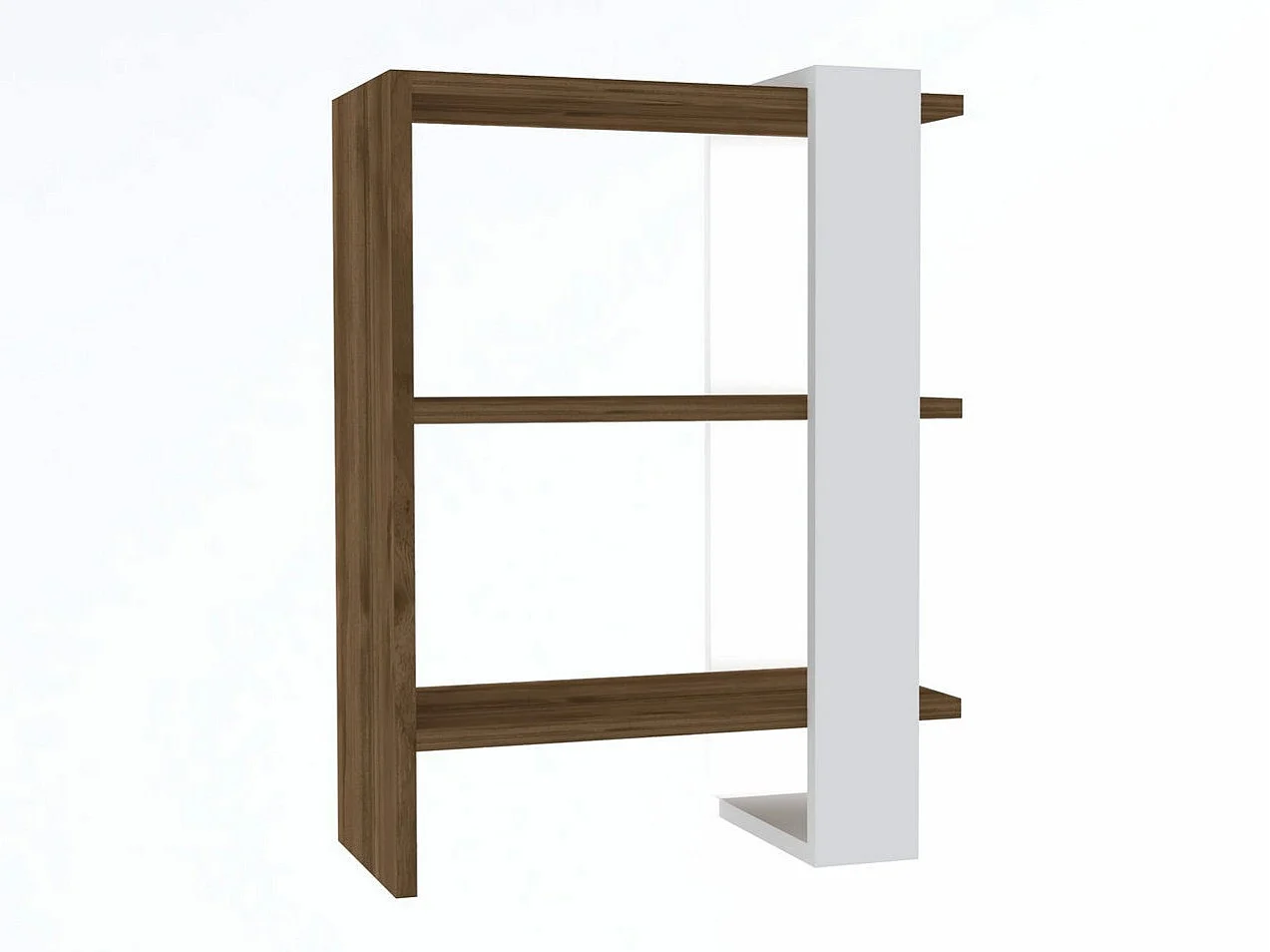 Bibliothèque – 51,8 x 70 x 25 cm – Noyer et blanc – Panneau de particules 100 % mélaminé