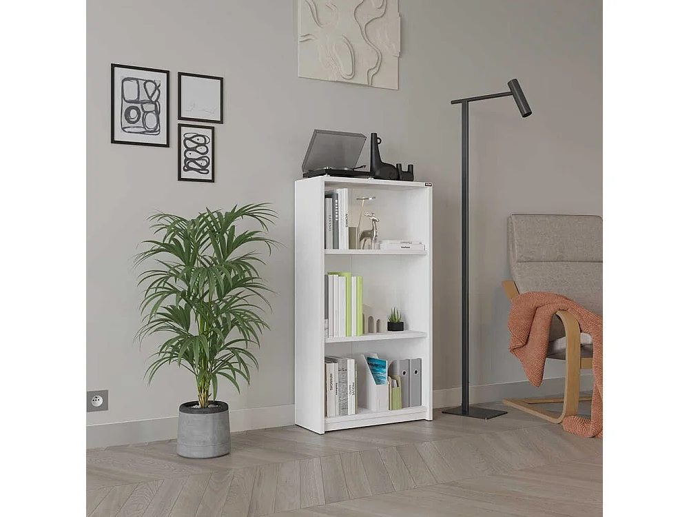 Librería – 58 cm x 106 cm x 23 cm – Blanca – Tablero de partículas