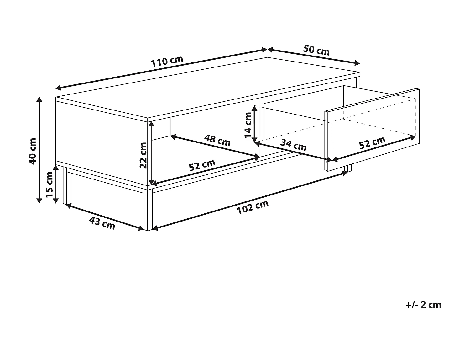 Table basse ROYALLA Marron clair