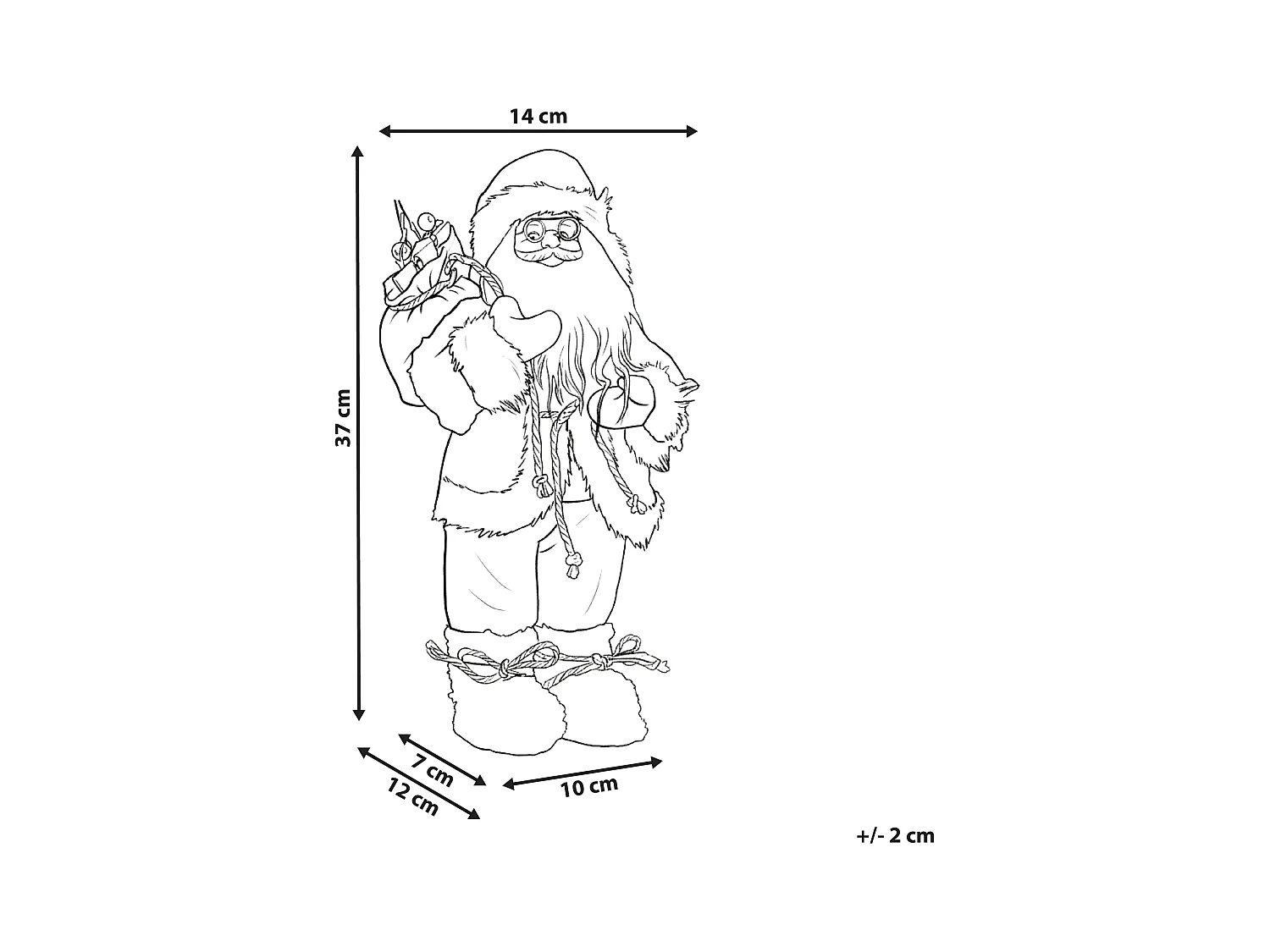 Décoration de Noël SVARTEVATNET Père Noël 37 cm Marron/blanc