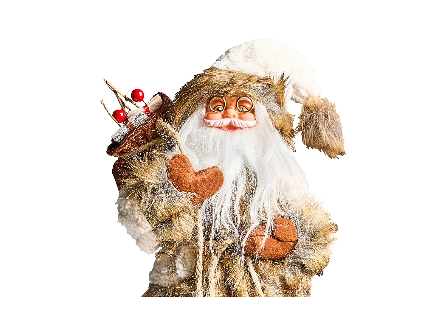 Décoration de Noël SVARTEVATNET Père Noël 37 cm Marron/blanc