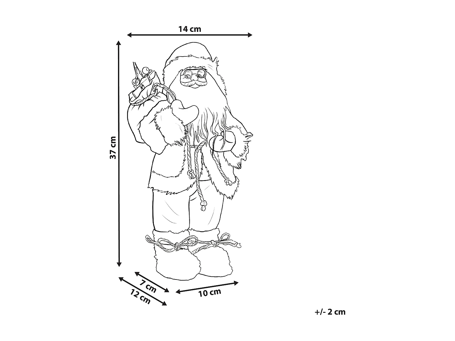 Décoration de Noël SVARTEVATNET Père Noël 37 cm Marron/blanc