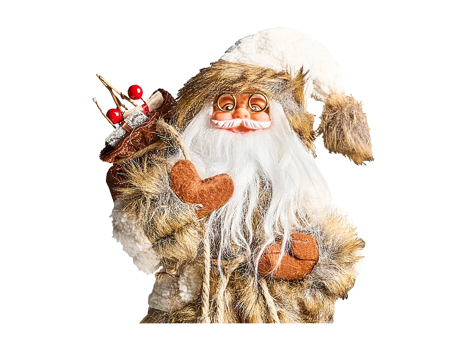 Décoration de Noël SVARTEVATNET Père Noël 37 cm Marron/blanc