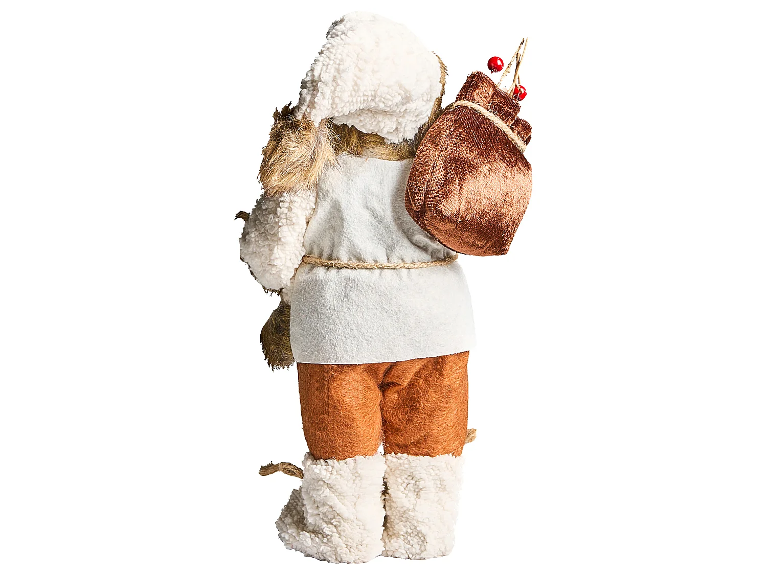 Décoration de Noël SVARTEVATNET 37 cm Père Noël Marron/blanc