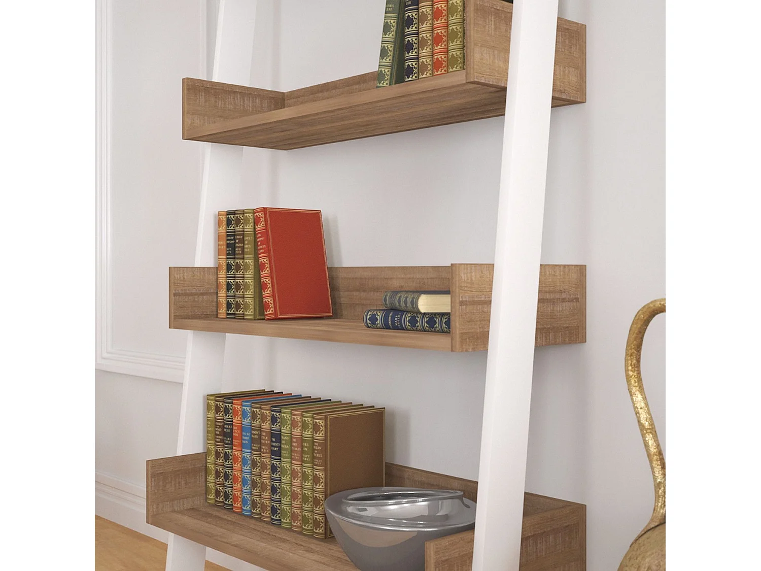 Moderne boekenkast – 80 cm x 195 cm x 32 cm – Donker eiken – Melamine gecoate spaanplaat