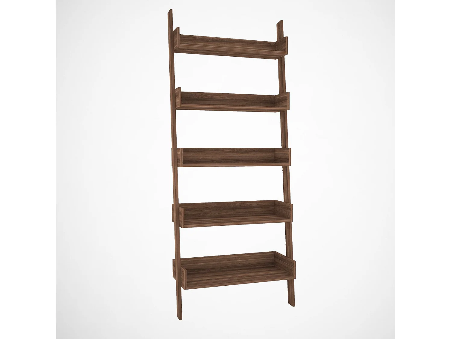 Moderne boekenkast – 80 x 195 x 32 cm – Notenhout – Melamine gecoate spaanplaat