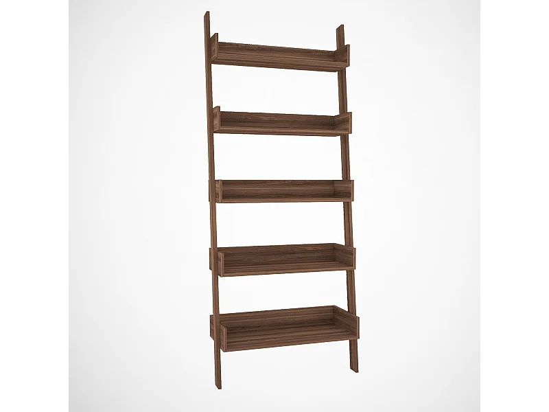 Moderne boekenkast – 80 x 195 x 32 cm – Notenhout – Melamine gecoate spaanplaat