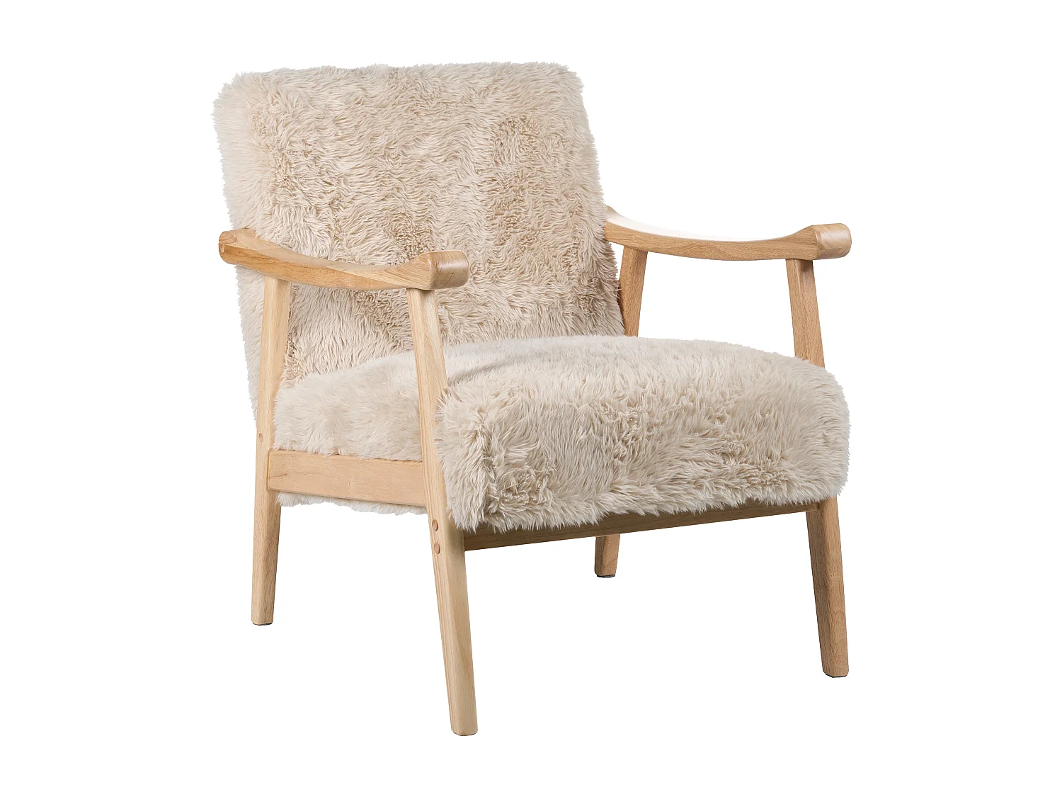 Fauteuil LEKNES Fourrure synthétique Beige clair