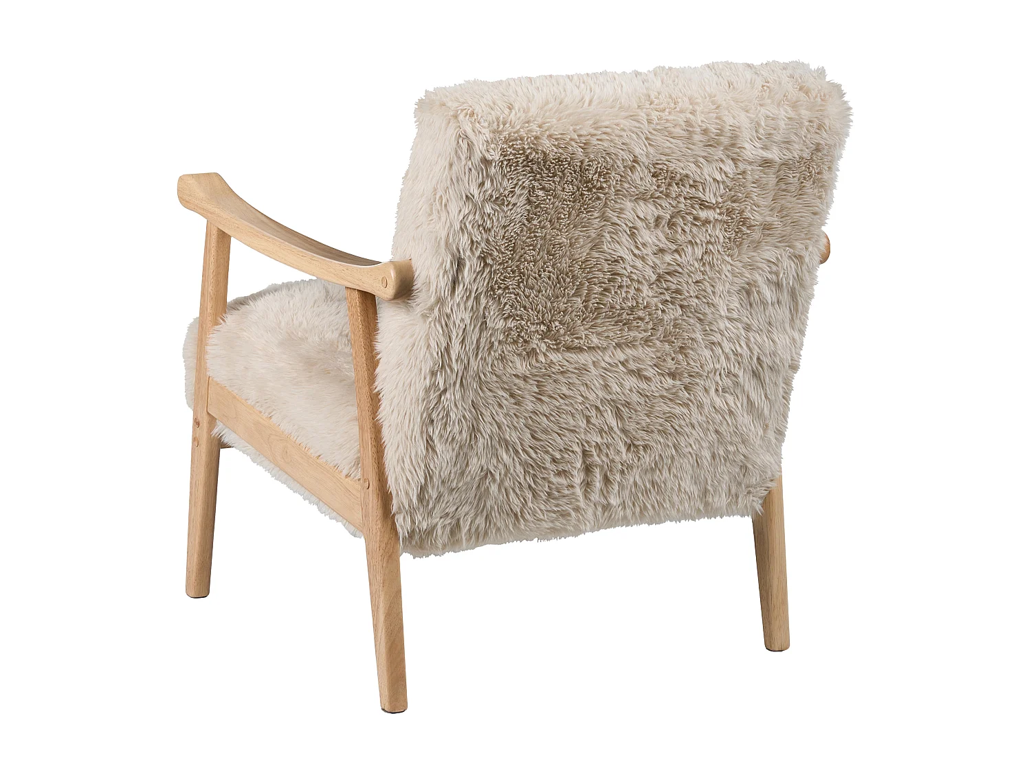 Fauteuil LEKNES Fourrure synthétique Beige clair