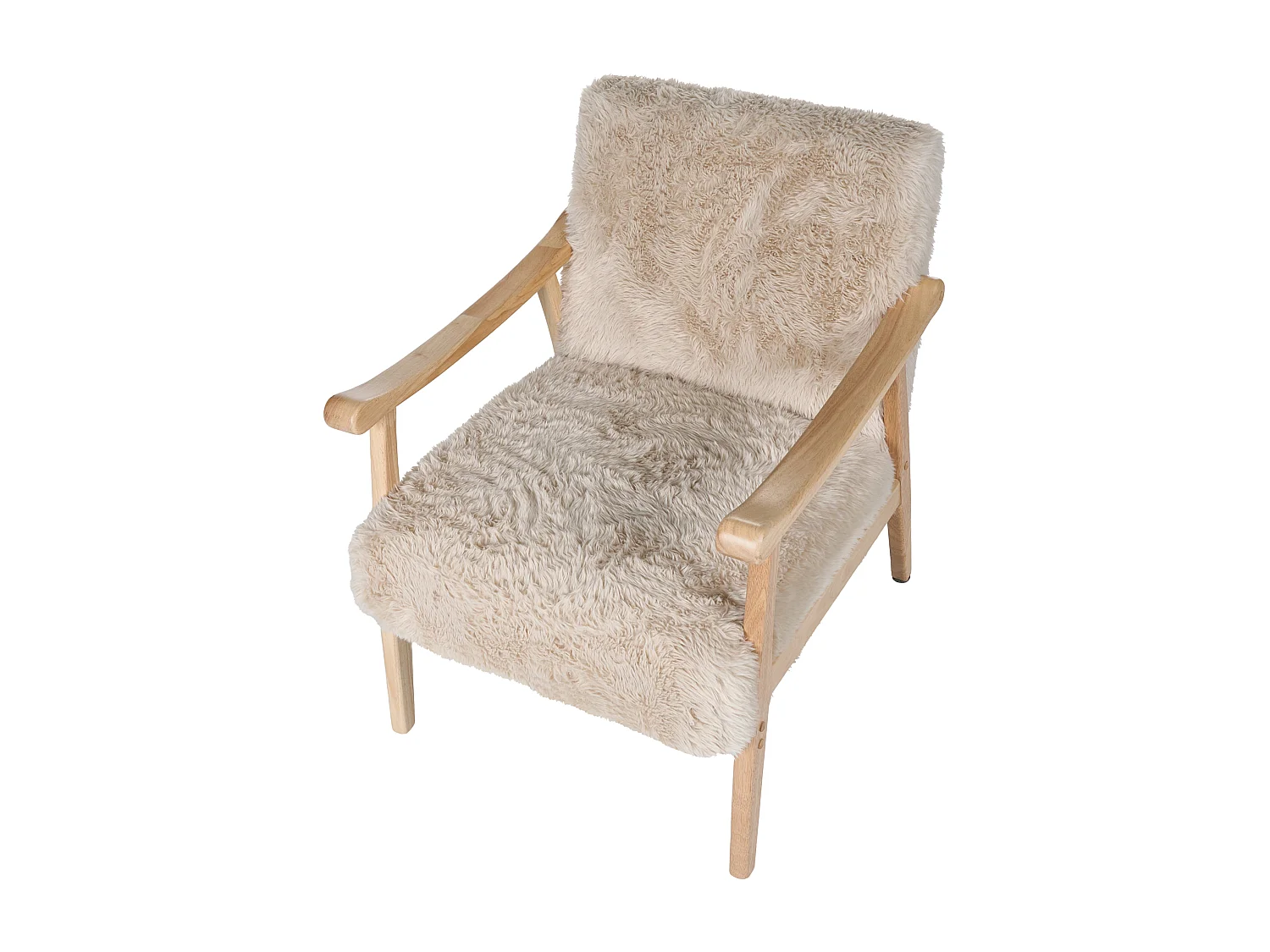 Fauteuil LEKNES Fourrure synthétique Beige clair