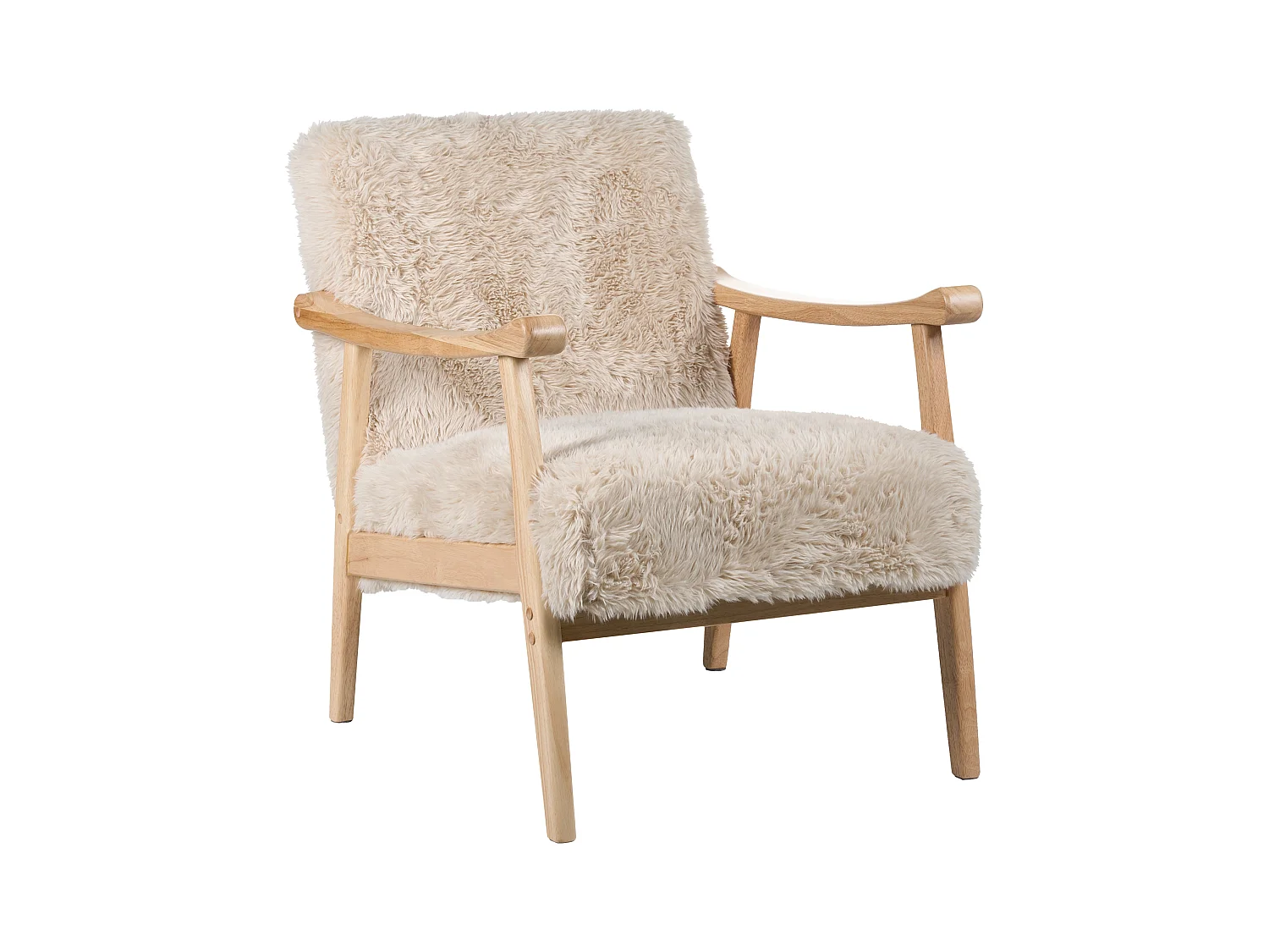 Fauteuil LEKNES Fourrure synthétique Beige clair