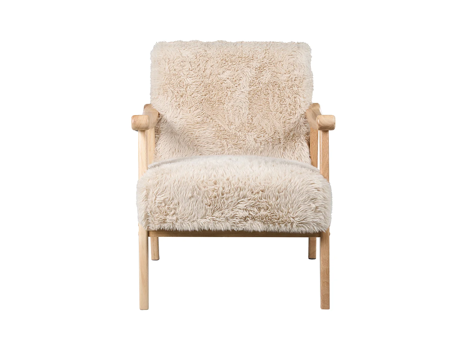Fauteuil LEKNES Fourrure synthétique Beige clair