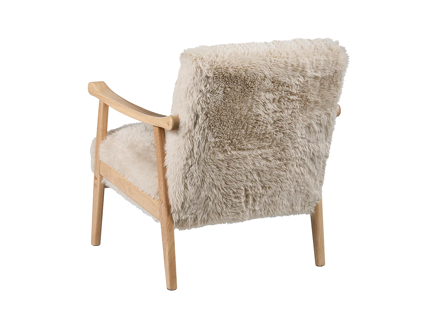 Fauteuil LEKNES Fourrure synthétique Beige clair