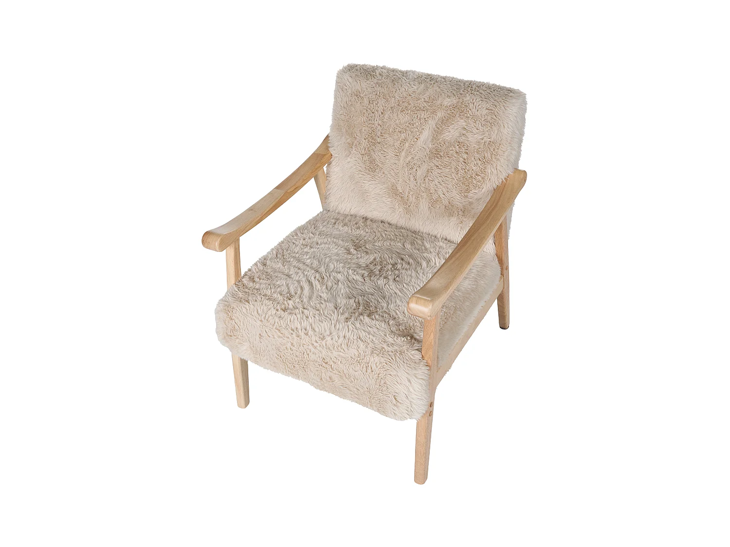 Fauteuil LEKNES Fourrure synthétique Beige clair