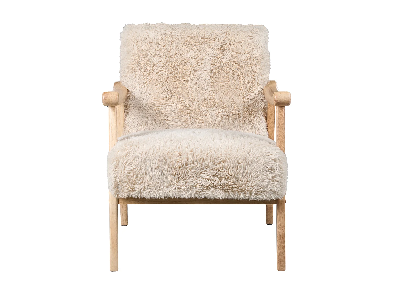 Fauteuil LEKNES Fourrure synthétique Beige clair