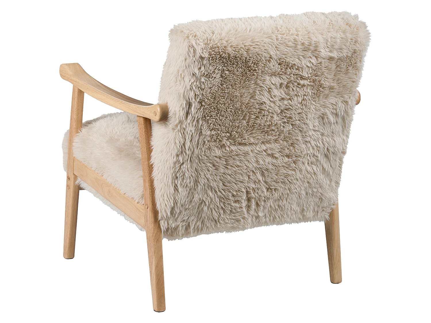 Armchair LEKNES Faux Fur Light Beige
