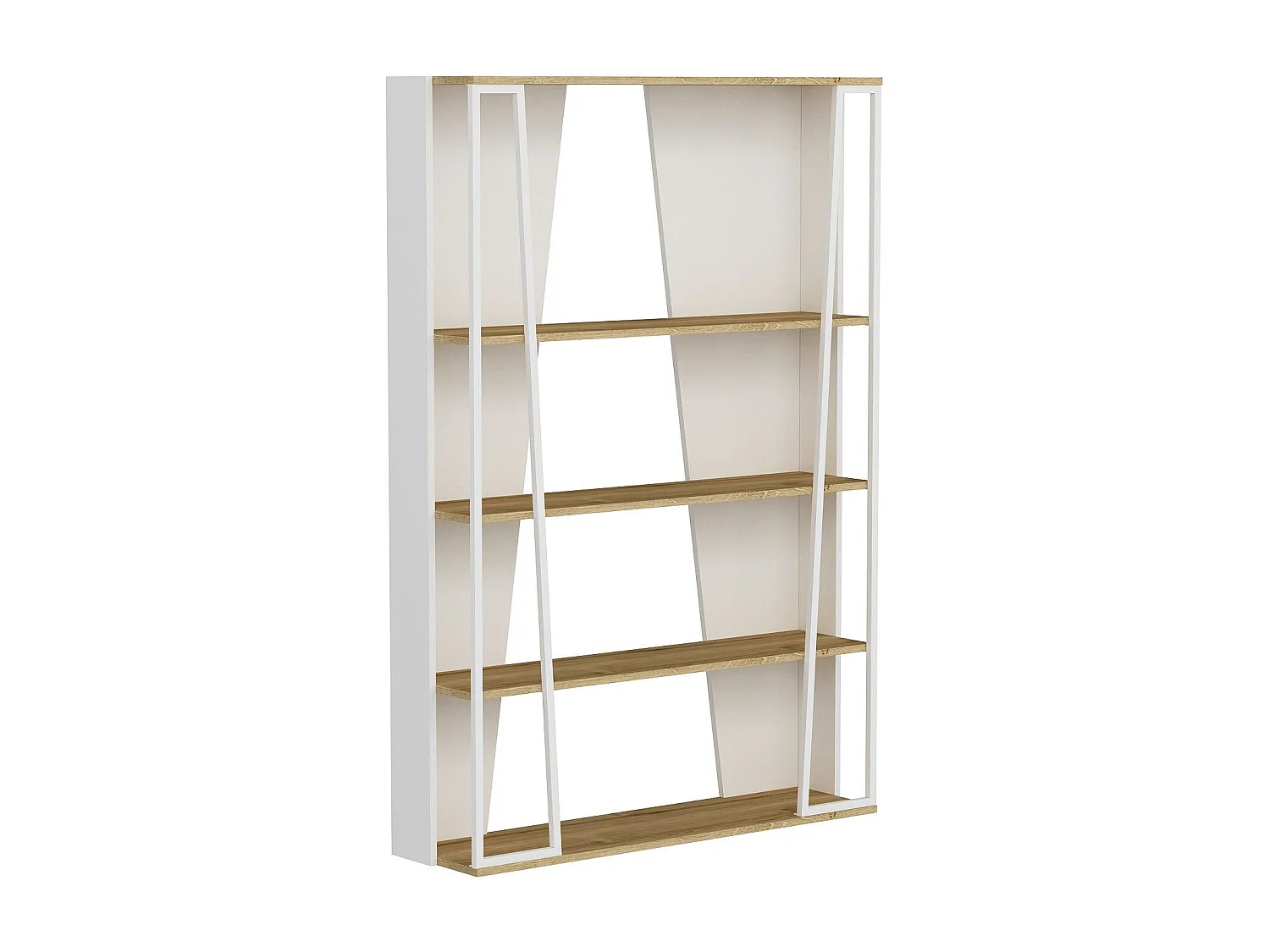 Étagère bibliothèque design Sirene L124cm Bois clair et Métal Noir
