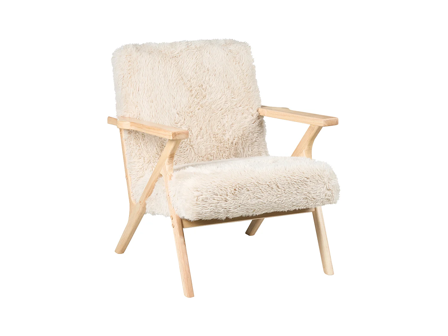 Fauteuil KISA Fourrure synthétique Beige clair