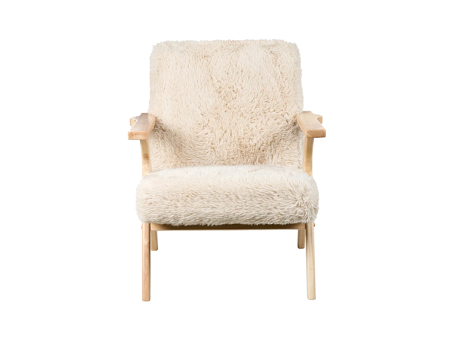 Fauteuil KISA Fourrure synthétique Beige clair