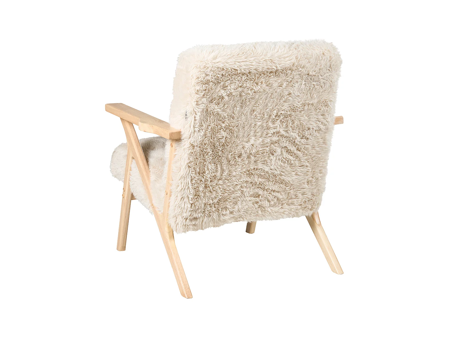 Fauteuil KISA Fourrure synthétique Beige clair