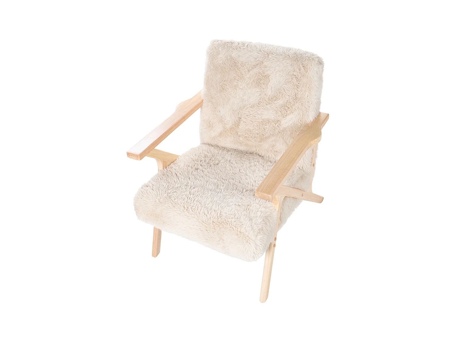 Fauteuil KISA Fourrure synthétique Beige clair