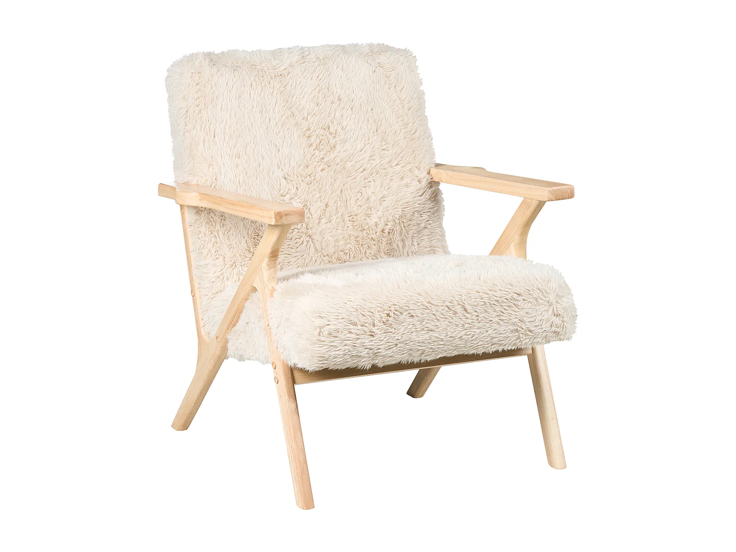 Fauteuil KISA Fourrure synthétique Beige clair