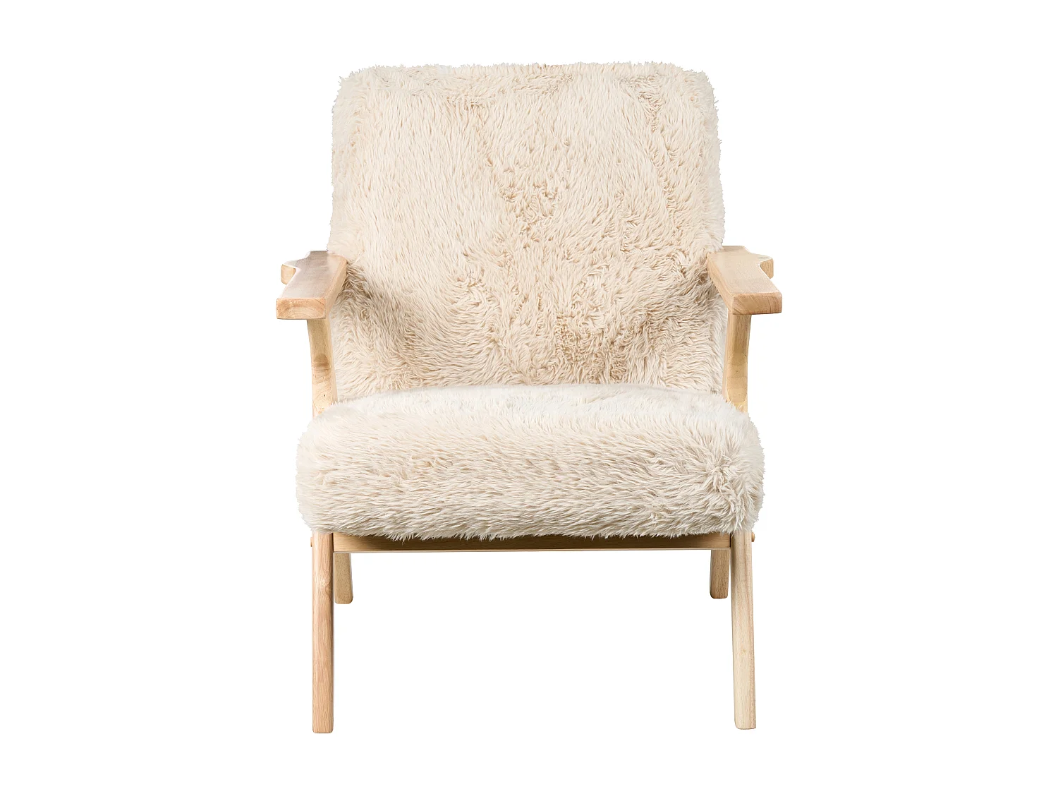 Fauteuil KISA Fourrure synthétique Beige clair