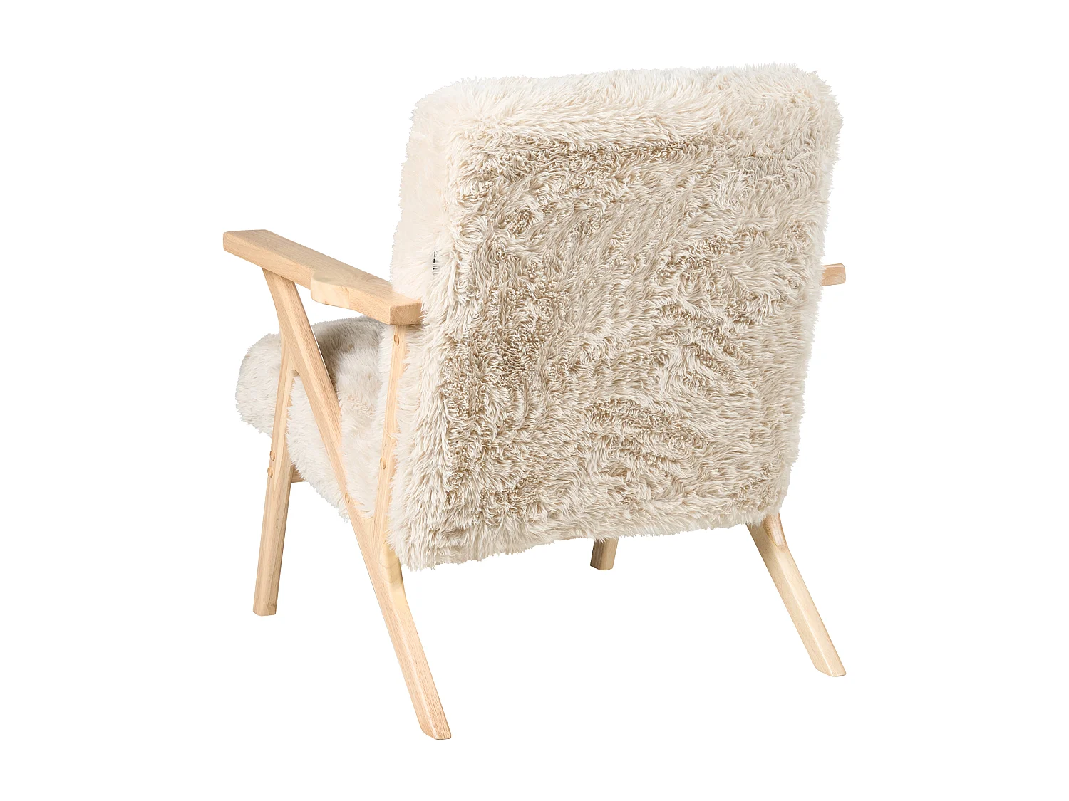 Fauteuil KISA Fourrure synthétique Beige clair
