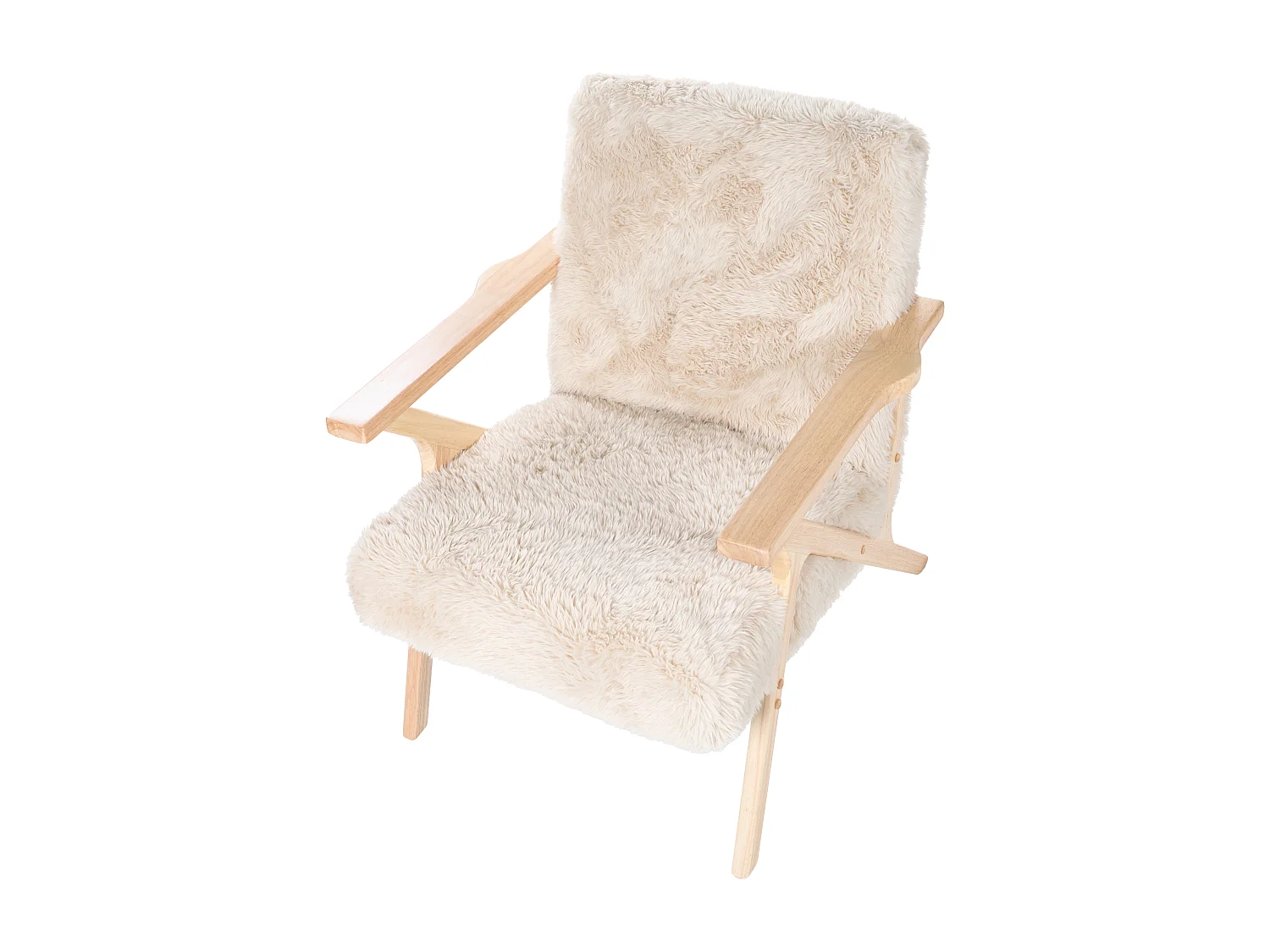 Fauteuil KISA Fourrure synthétique Beige clair