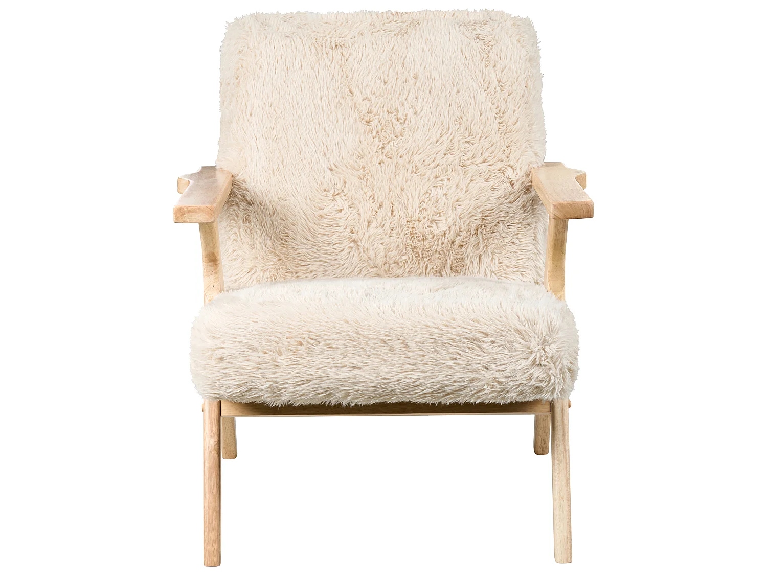 Armchair KISA Faux Fur Light Beige