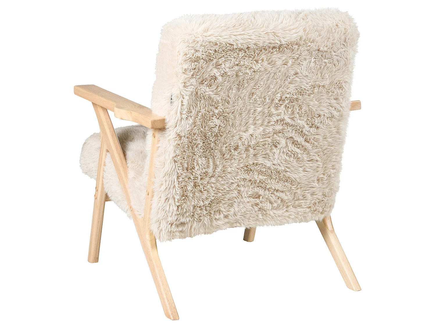 Armchair KISA Faux Fur Light Beige