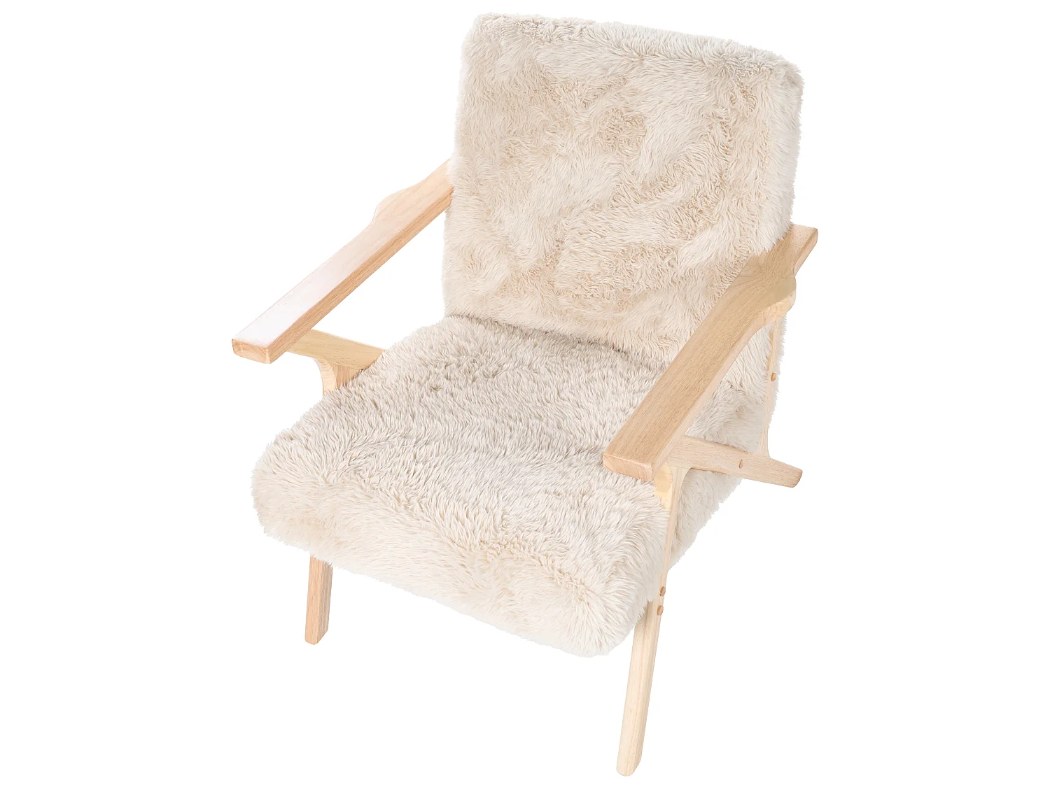 Armchair KISA Faux Fur Light Beige
