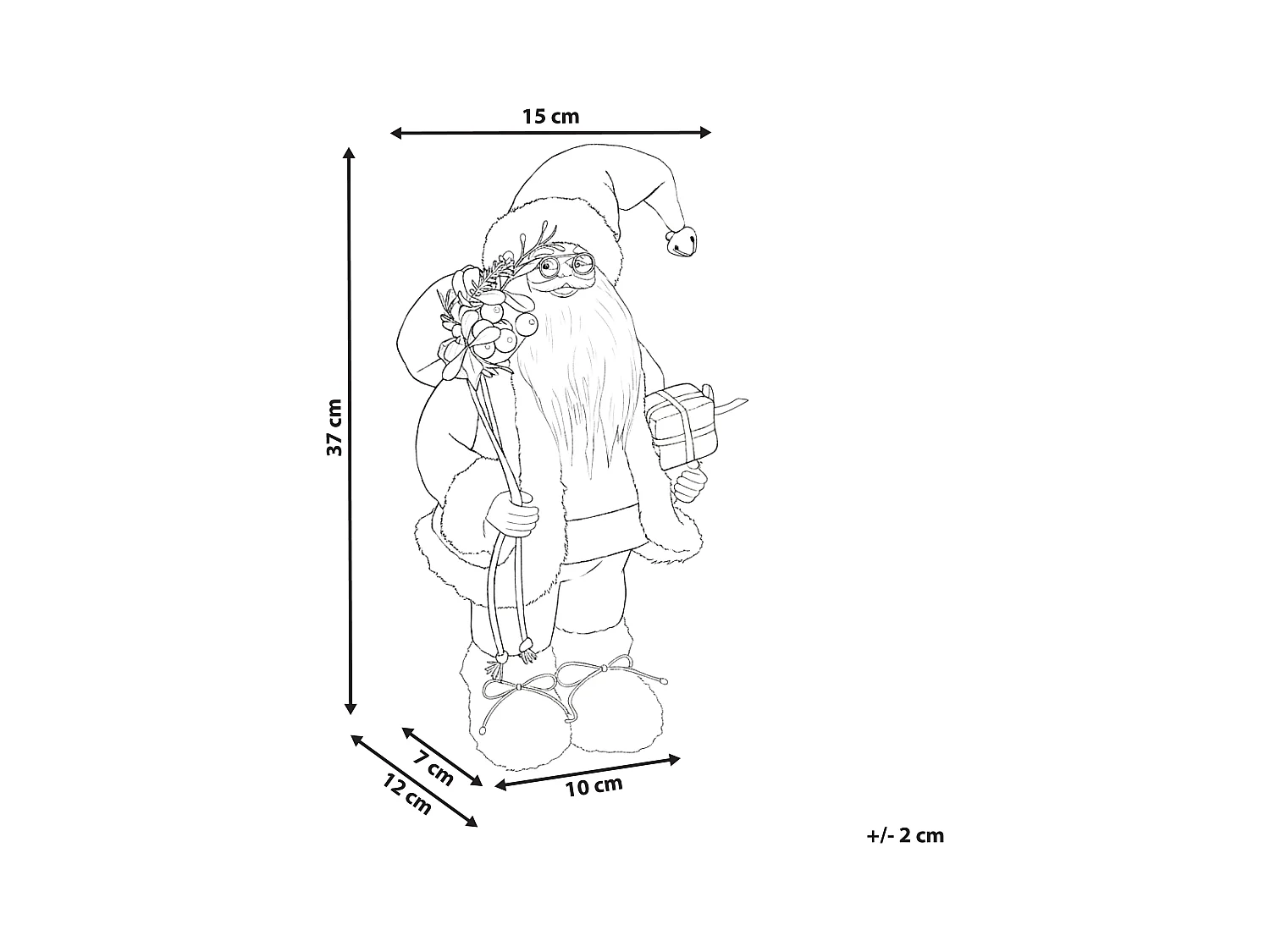 Décoration de Noël MOSVATN Père Noël 37 cm Rouge/vert