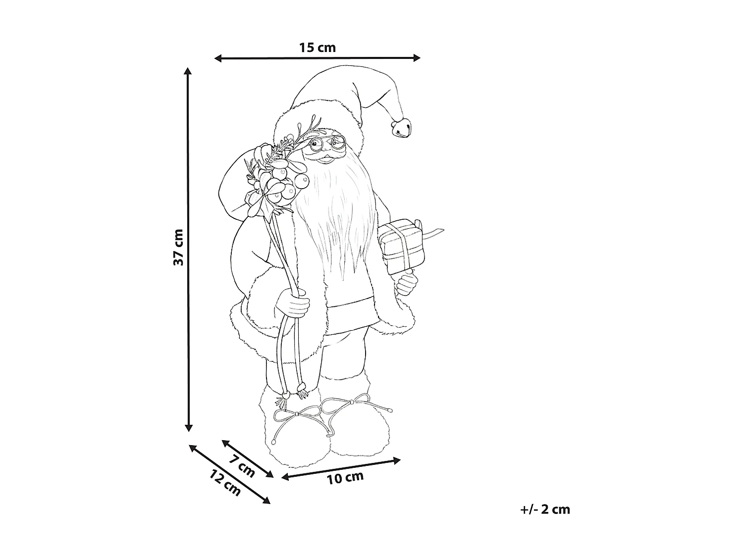 Décoration de Noël MOSVATN Père Noël 37 cm Rouge/vert