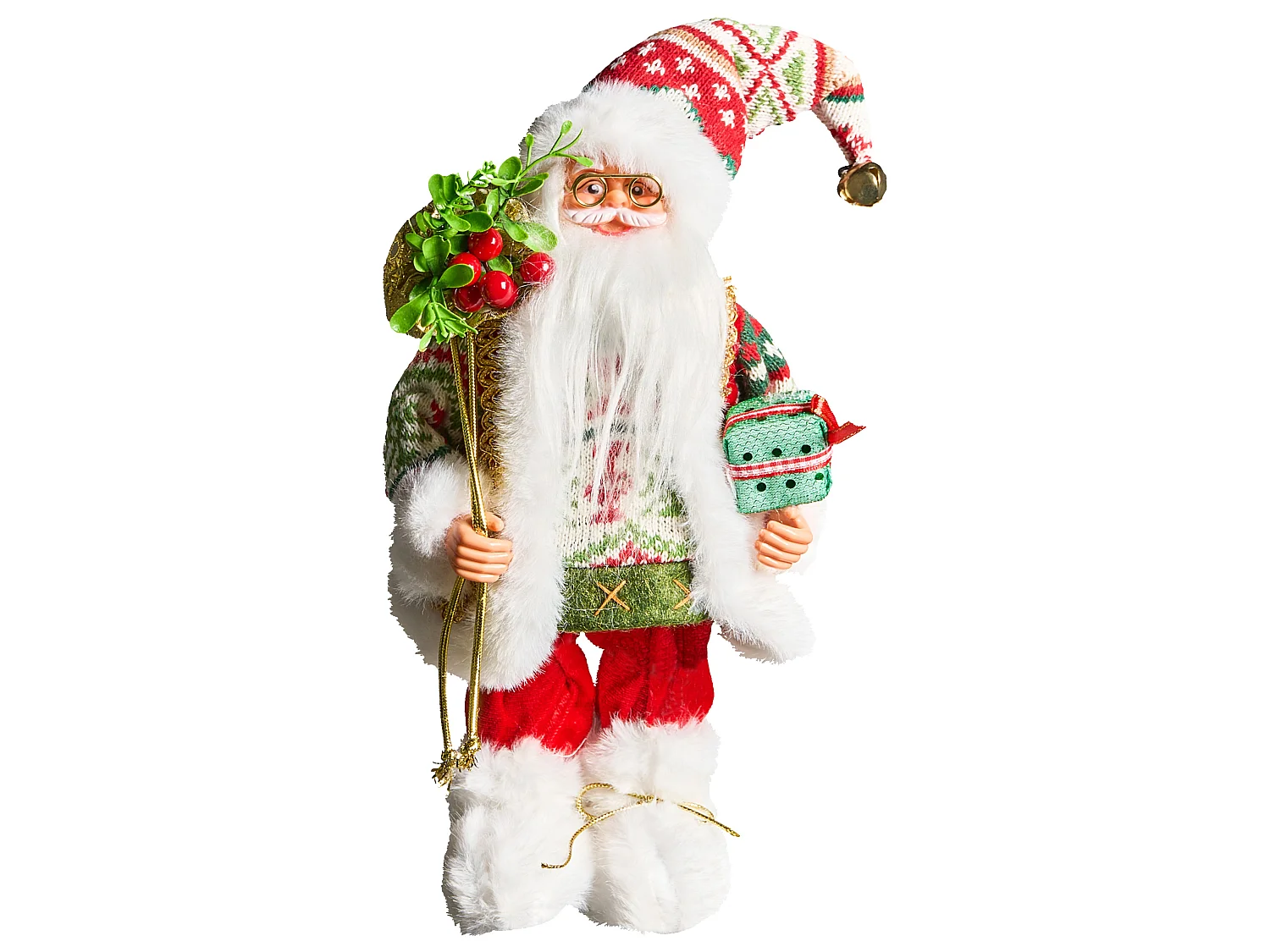 Décoration de Noël MOSVATN 37 cm Père Noël Rouge/vert