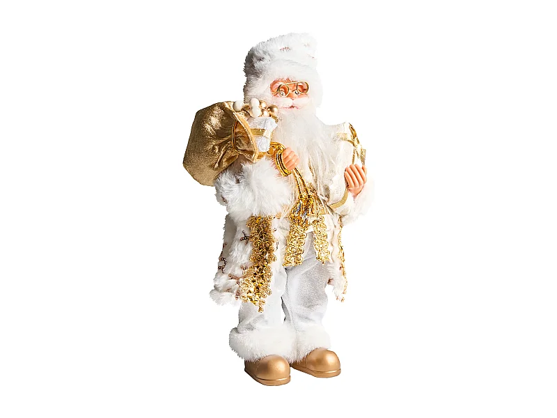 Décoration de Noël STRAUMSFJORDEN Père Noël 40 cm Blanc/doré